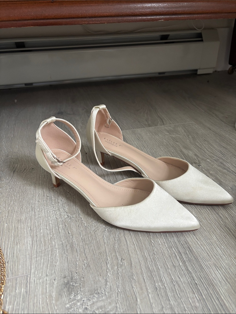 Kailee P Women's Pointed Ankle-Strap Heels in Cream Bridal